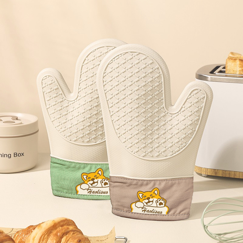 Oven Mitt Silicone - Gants de four en Silicone robuste,