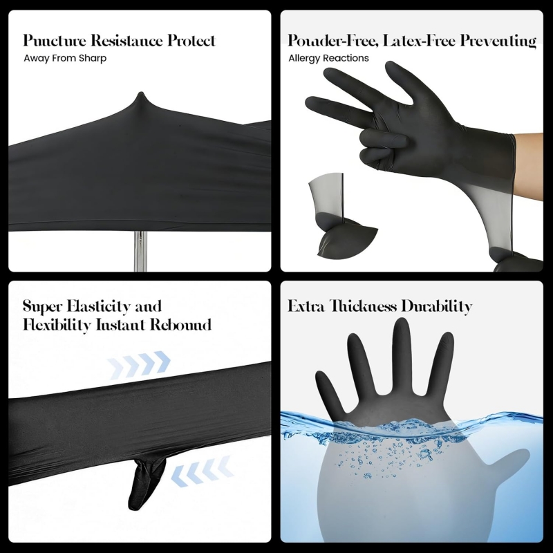 Gants jetables en nitrile noir - Latex Disposable Glove avis et prix